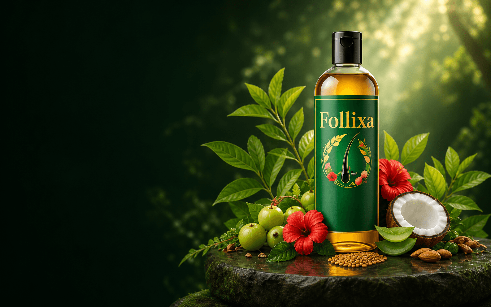 প্রাকৃতিক উপাদানের সঙ্গে Follixa হারবাল বায়োটেক হেয়ার অয়েল